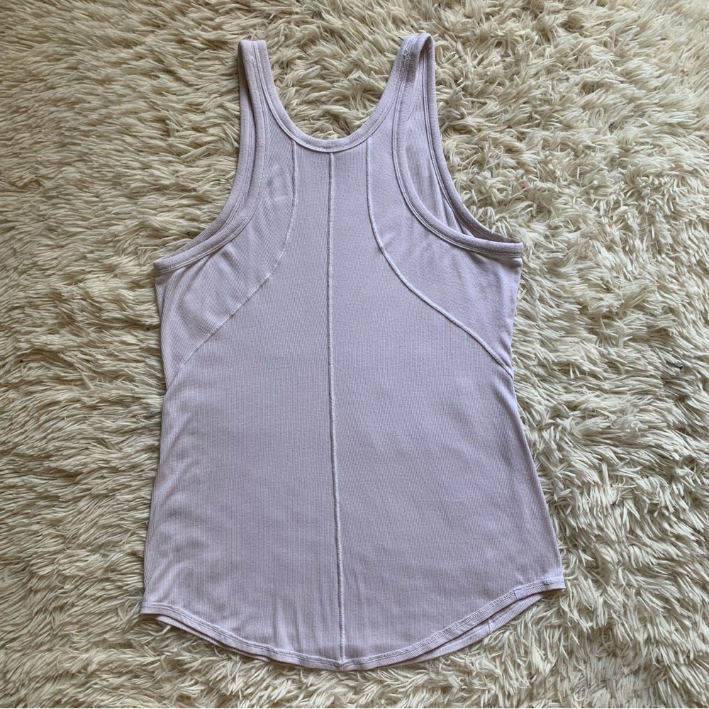 Lululemon White Ribbed Tank Top - Picture 2 of 7